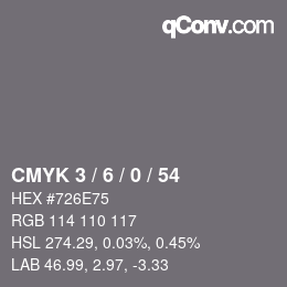 Color code: CMYK 3 / 6 / 0 / 54 | qconv.com