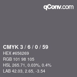 Color code: CMYK 3 / 6 / 0 / 59 | qconv.com