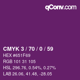 カラーコード: CMYK 3 / 70 / 0 / 59 | qconv.com