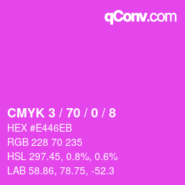 Code couleur: CMYK 3 / 70 / 0 / 8 | qconv.com