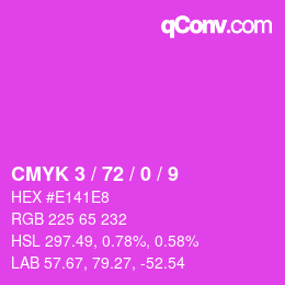 カラーコード: CMYK 3 / 72 / 0 / 9 | qconv.com