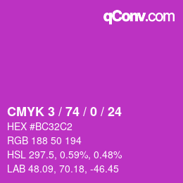 Color code: CMYK 3 / 74 / 0 / 24 | qconv.com