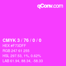 カラーコード: CMYK 3 / 76 / 0 / 0 | qconv.com