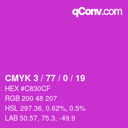 Color code: CMYK 3 / 77 / 0 / 19 | qconv.com