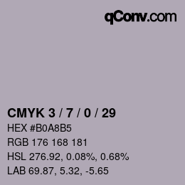 颜色代码: CMYK 3 / 7 / 0 / 29 | qconv.com
