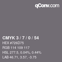 Color code: CMYK 3 / 7 / 0 / 54 | qconv.com