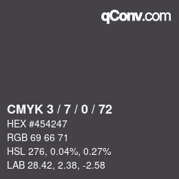 Color code: CMYK 3 / 7 / 0 / 72 | qconv.com