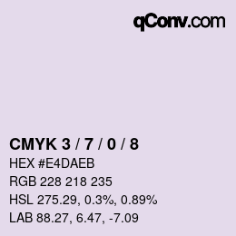 Color code: CMYK 3 / 7 / 0 / 8 | qconv.com