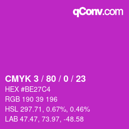 Color code: CMYK 3 / 80 / 0 / 23 | qconv.com