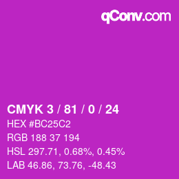 Color code: CMYK 3 / 81 / 0 / 24 | qconv.com