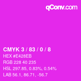 Color code: CMYK 3 / 83 / 0 / 8 | qconv.com