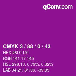 Color code: CMYK 3 / 88 / 0 / 43 | qconv.com