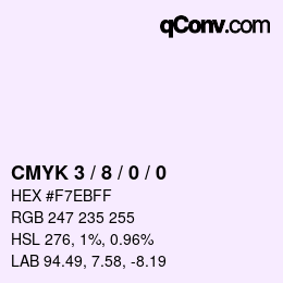 颜色代码: CMYK 3 / 8 / 0 / 0 | qconv.com