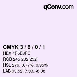 カラーコード: CMYK 3 / 8 / 0 / 1 | qconv.com