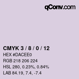 カラーコード: CMYK 3 / 8 / 0 / 12 | qconv.com