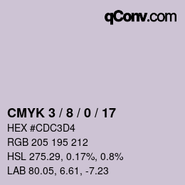 Color code: CMYK 3 / 8 / 0 / 17 | qconv.com