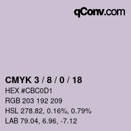 颜色代码: CMYK 3 / 8 / 0 / 18 | qconv.com