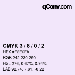 カラーコード: CMYK 3 / 8 / 0 / 2 | qconv.com