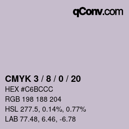 Color code: CMYK 3 / 8 / 0 / 20 | qconv.com