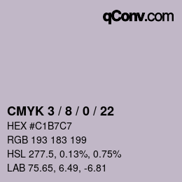 Color code: CMYK 3 / 8 / 0 / 22 | qconv.com