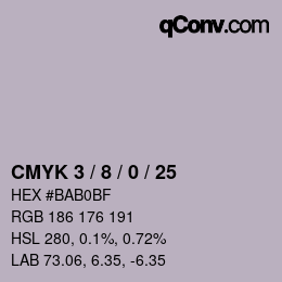 カラーコード: CMYK 3 / 8 / 0 / 25 | qconv.com