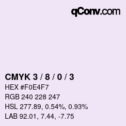 カラーコード: CMYK 3 / 8 / 0 / 3 | qconv.com