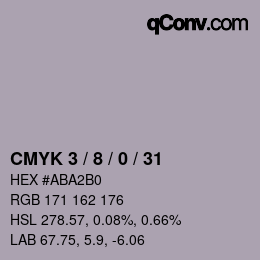 Color code: CMYK 3 / 8 / 0 / 31 | qconv.com