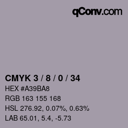 カラーコード: CMYK 3 / 8 / 0 / 34 | qconv.com