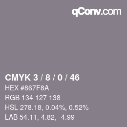 颜色代码: CMYK 3 / 8 / 0 / 46 | qconv.com