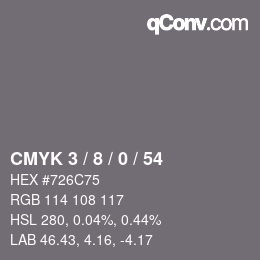 カラーコード: CMYK 3 / 8 / 0 / 54 | qconv.com