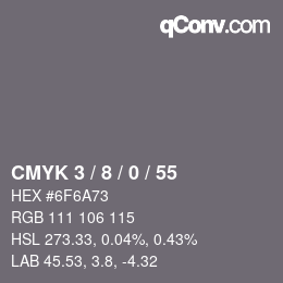 カラーコード: CMYK 3 / 8 / 0 / 55 | qconv.com