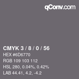 カラーコード: CMYK 3 / 8 / 0 / 56 | qconv.com