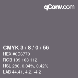 Color code: CMYK 3 / 8 / 0 / 56 | qconv.com