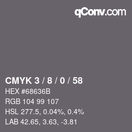 Color code: CMYK 3 / 8 / 0 / 58 | qconv.com