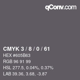 Color code: CMYK 3 / 8 / 0 / 61 | qconv.com