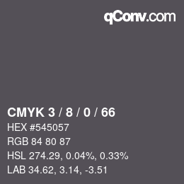 カラーコード: CMYK 3 / 8 / 0 / 66 | qconv.com
