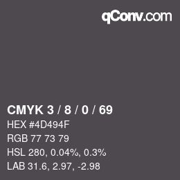 颜色代码: CMYK 3 / 8 / 0 / 69 | qconv.com