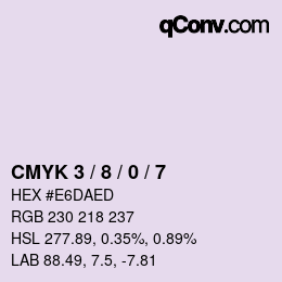 颜色代码: CMYK 3 / 8 / 0 / 7 | qconv.com