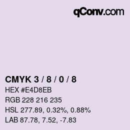 カラーコード: CMYK 3 / 8 / 0 / 8 | qconv.com