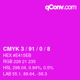 カラーコード: CMYK 3 / 91 / 0 / 8 | qconv.com
