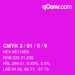 Color code: CMYK 3 / 91 / 0 / 9 | qconv.com