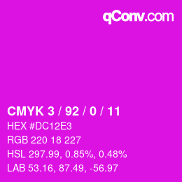 カラーコード: CMYK 3 / 92 / 0 / 11 | qconv.com