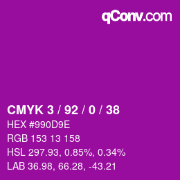 Color code: CMYK 3 / 92 / 0 / 38 | qconv.com