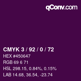 カラーコード: CMYK 3 / 92 / 0 / 72 | qconv.com