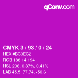 Color code: CMYK 3 / 93 / 0 / 24 | qconv.com