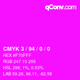 Color code: CMYK 3 / 94 / 0 / 0 | qconv.com