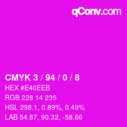 カラーコード: CMYK 3 / 94 / 0 / 8 | qconv.com