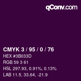 Color code: CMYK 3 / 95 / 0 / 76 | qconv.com