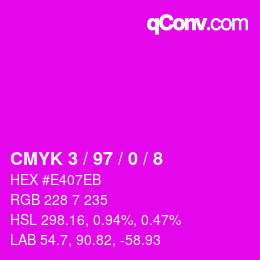 Color code: CMYK 3 / 97 / 0 / 8 | qconv.com