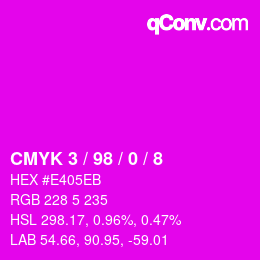 Color code: CMYK 3 / 98 / 0 / 8 | qconv.com